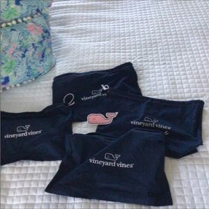 Vineyard Vines bundle of 4 cloth drawstring bags and sticker new